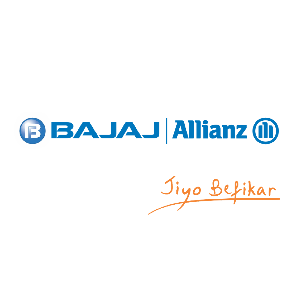 Bajaj Allianz logo with the tagline 'Jiyo Befikar' in handwritten font.