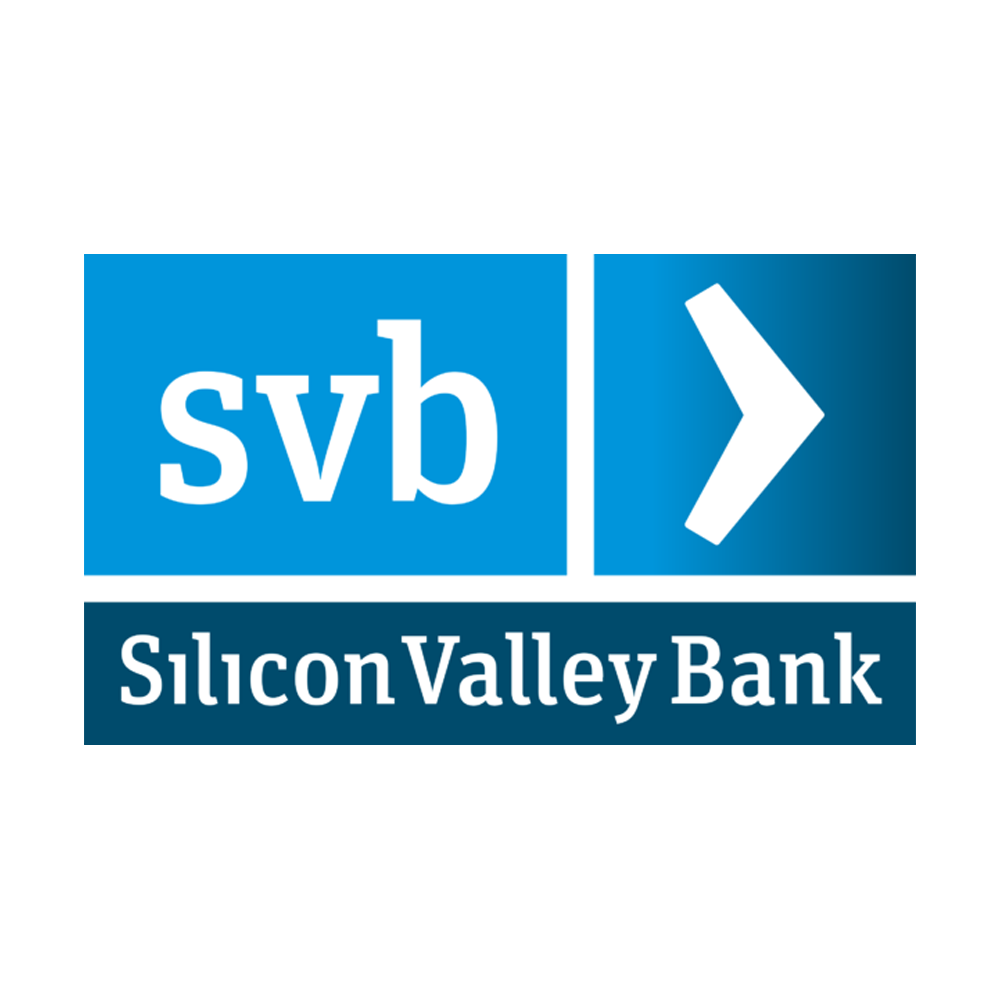 'Silicon Valley Bank (SVB) logo with blue and white design.'